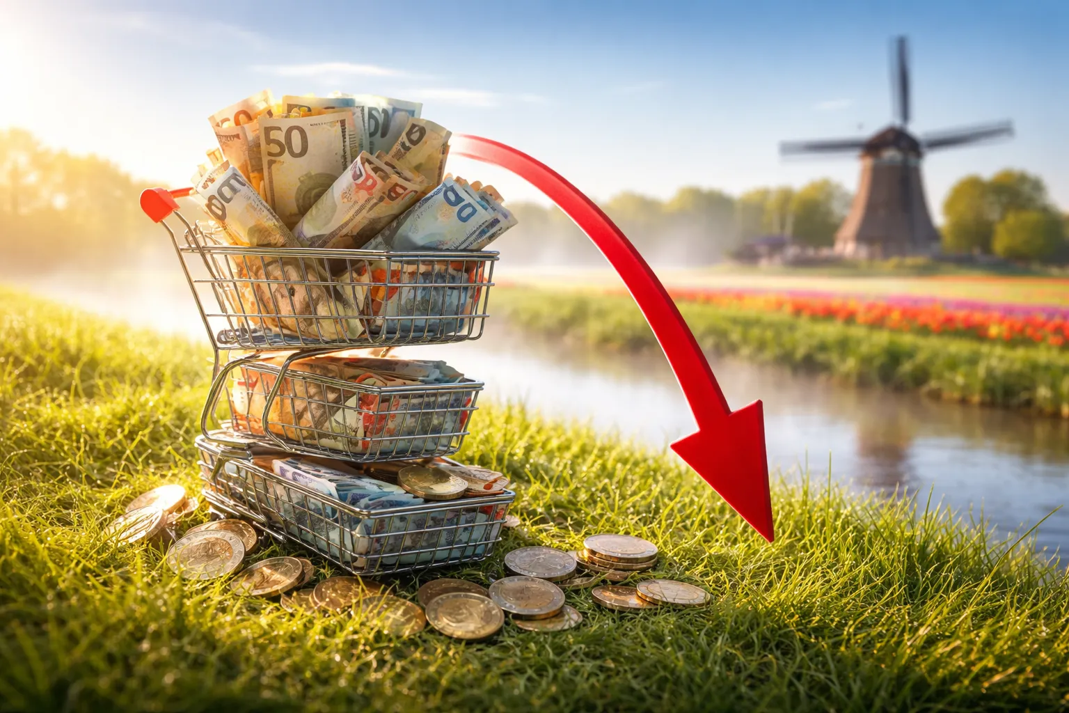 تراجع معدل التضخم في هولندا إلى أدنى مستوى له منذ 25 شهراً بسبب انخفاض أسعار الأغذية والملابس